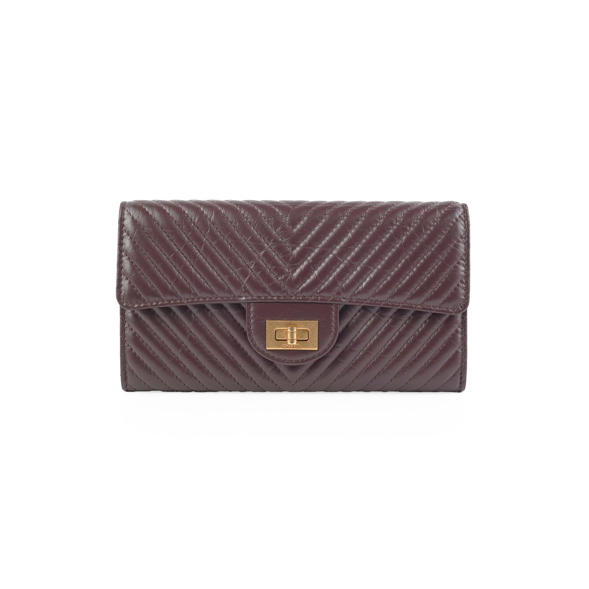 Chanel Reissue 2.55 Long Wallet in Burgundy Leather - Luxury Designer Wallet for Women, Perfect for Everyday Use & Special Occasions