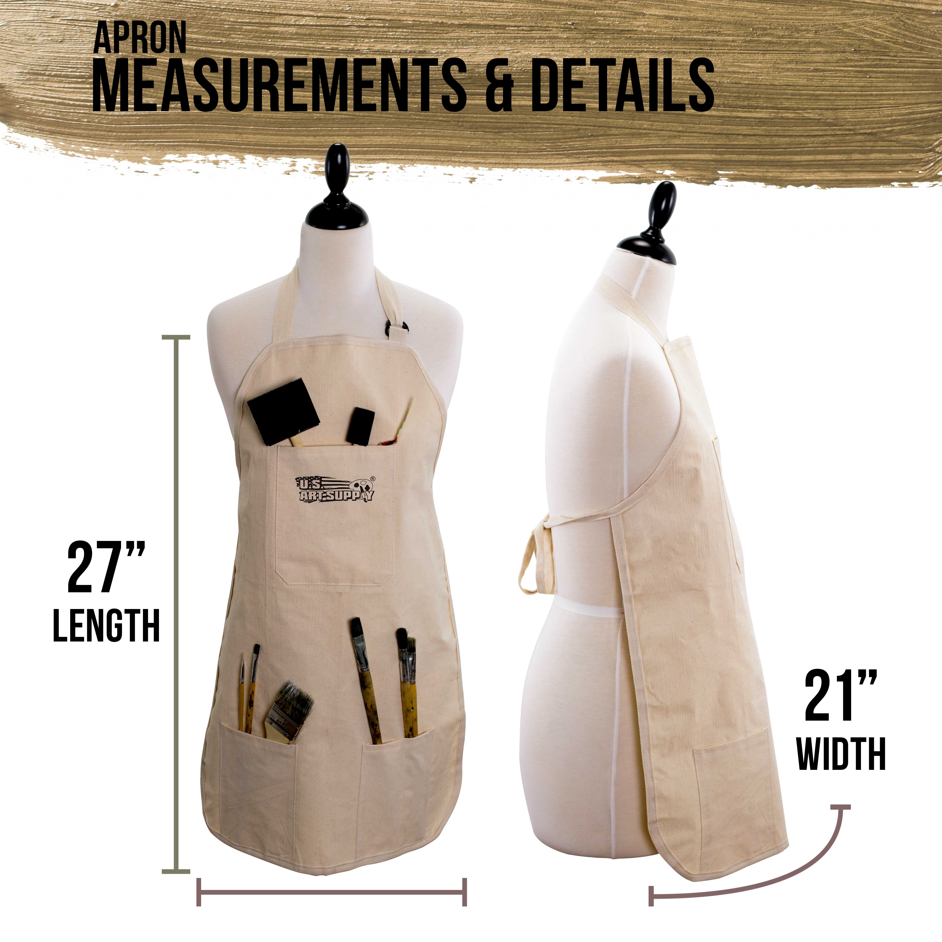 Large Adjustable Artist Apron - 27.5