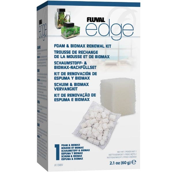 Fluval Edge Aquarium Filter Foam & BIOMAX Media Renewal Kit - Replacement Filter Pads for Fish Tank Maintenance (Ideal for Freshwater & Saltwater Aquariums)