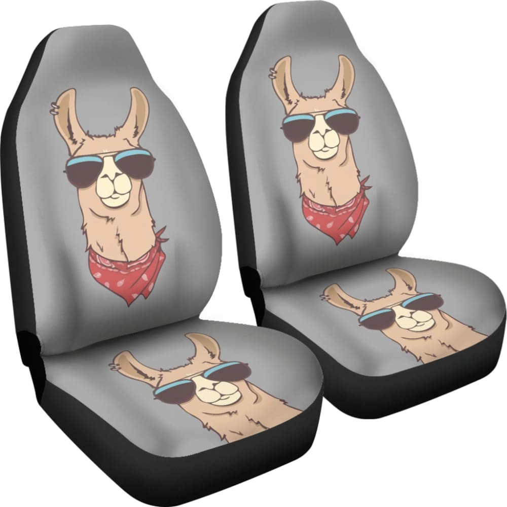 Funny Llama with Glasses Printed Car Seat Covers - Unique Gift Idea for Animal Lovers - Perfect for Road Trips, Commuting & Customizing Your Vehicle Interior
