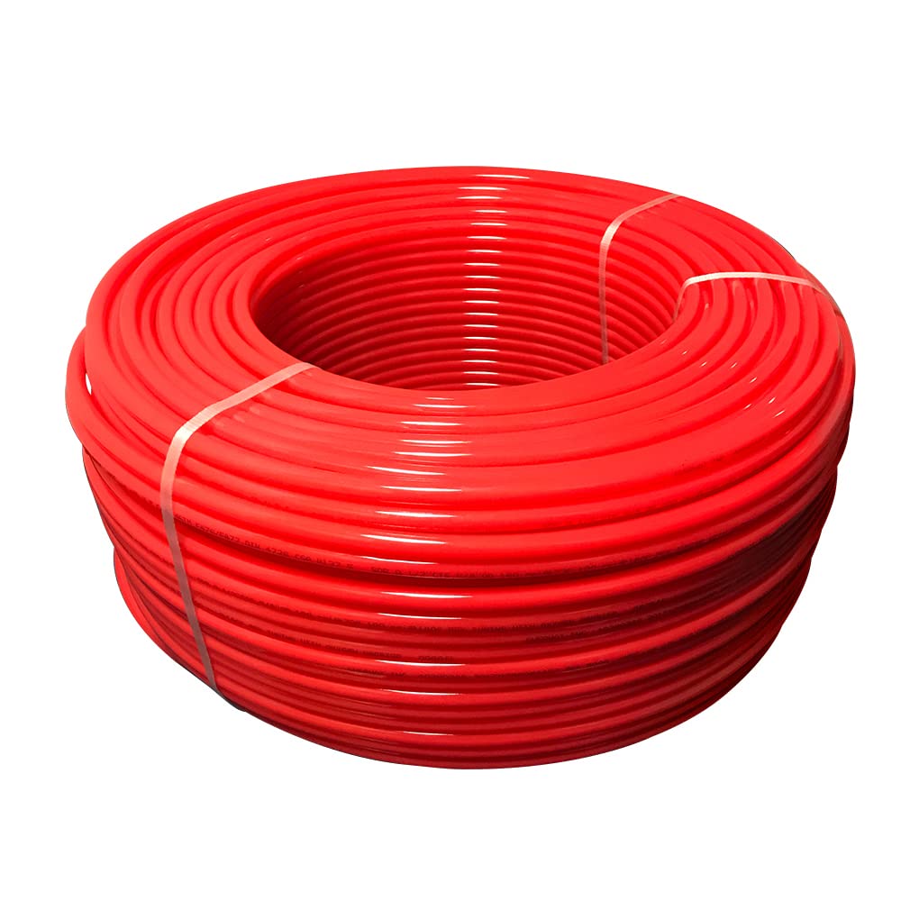 Oxygen Barrier PEX-B Pipe 1/2 Inch x 1000 Feet Coil - Red Tubing for Radiant & Hydronic Heating Systems - Non-Potable Water Pipe for Winter - Perfect for Floor Heating and Snow Melting Applications
