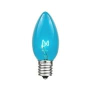 25 Pack C9/E17 Intermediate Base 7W Teal Christmas Replacement Bulbs - Indoor/Outdoor Decorative Lights for Christmas Trees, Holiday Displays, Parties & Home Decor - Durable Incandescent Novelty Bulbs