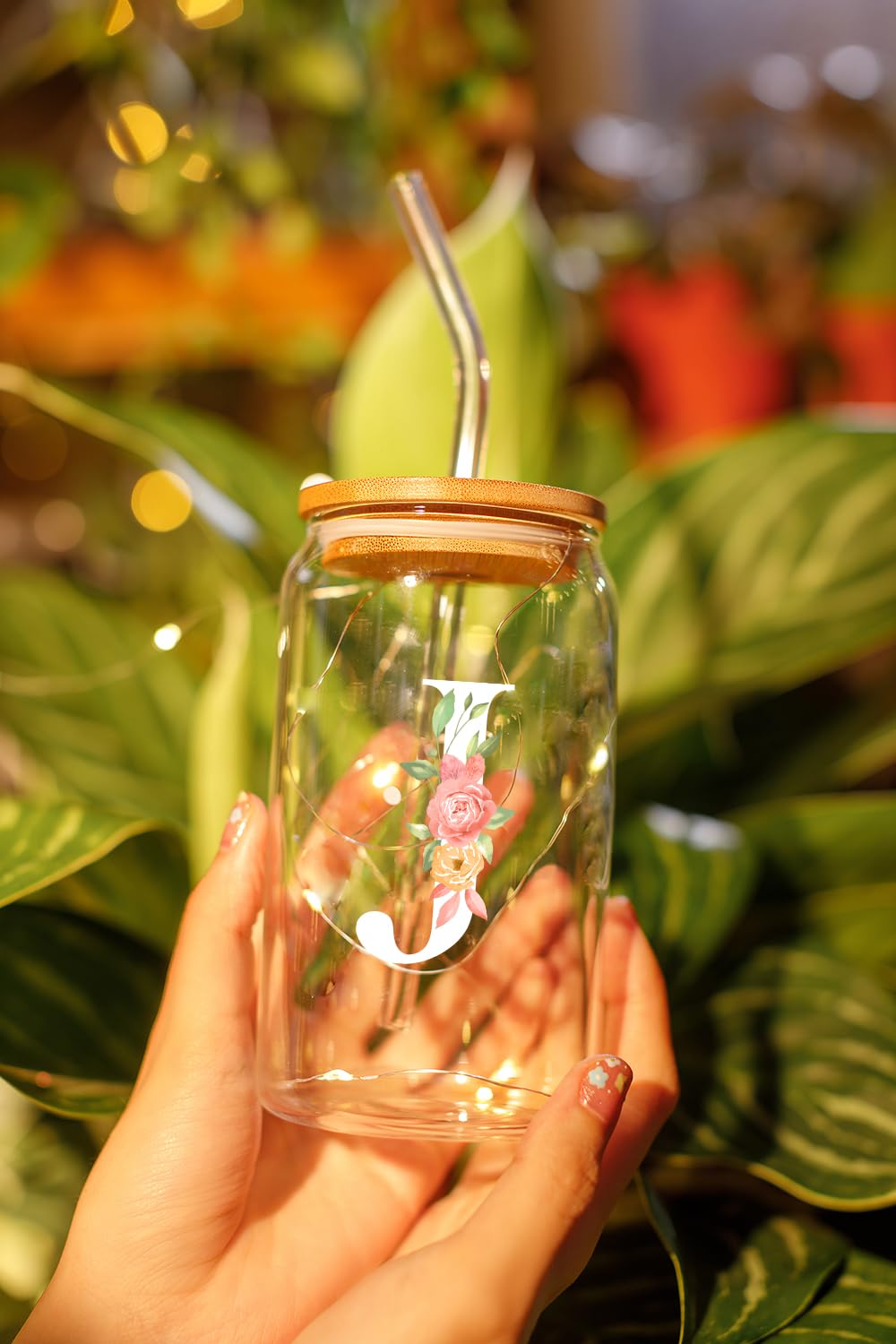Personalized Monogrammed Coffee Glass - Custom 16 Oz Birthday Gift for Women, Friends, Girls - Unique Galentines Gift Idea - Perfect for Coffee Lovers & Home Decor