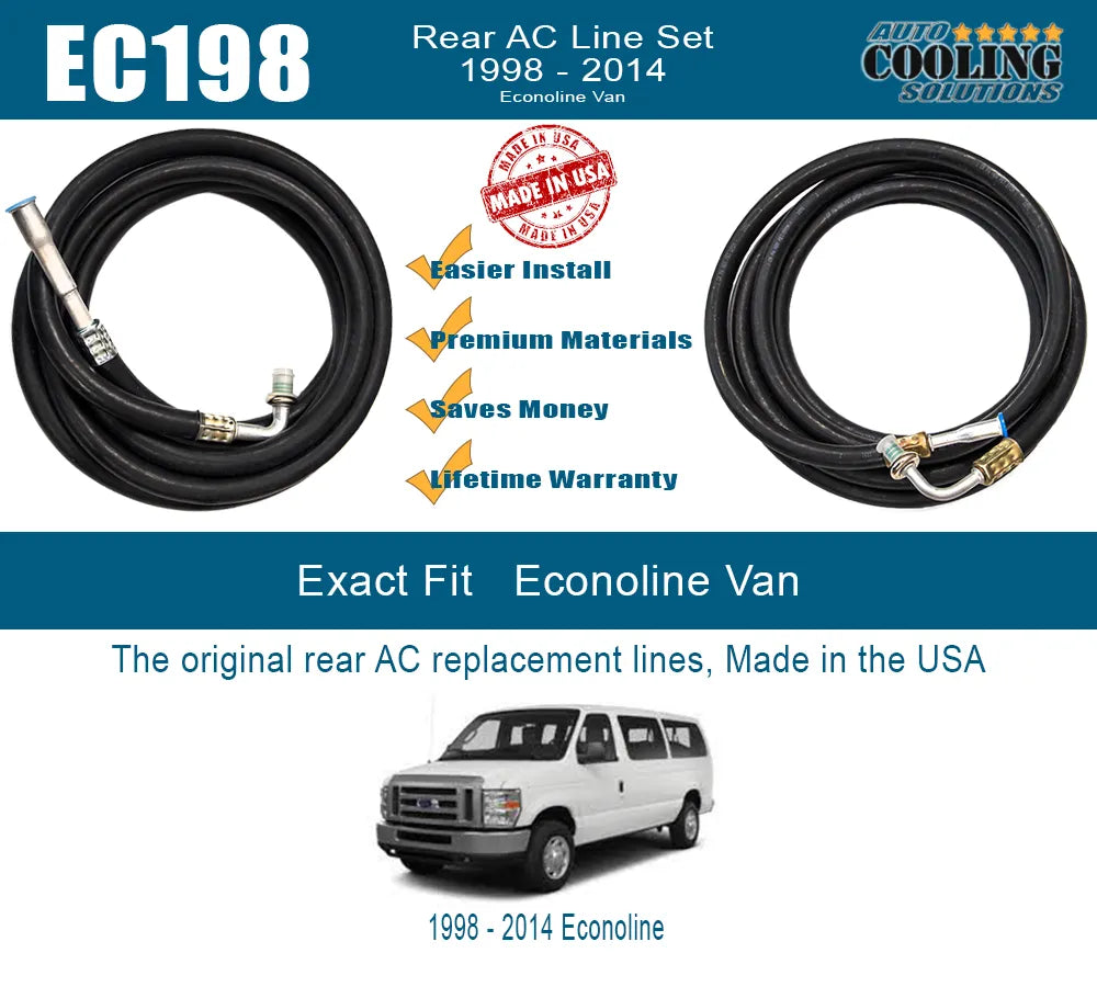 1995-2014 Ford E-Series Econoline Rear AC Line Replacement Kit - Durable Air Conditioning System for Van & RV Cooling