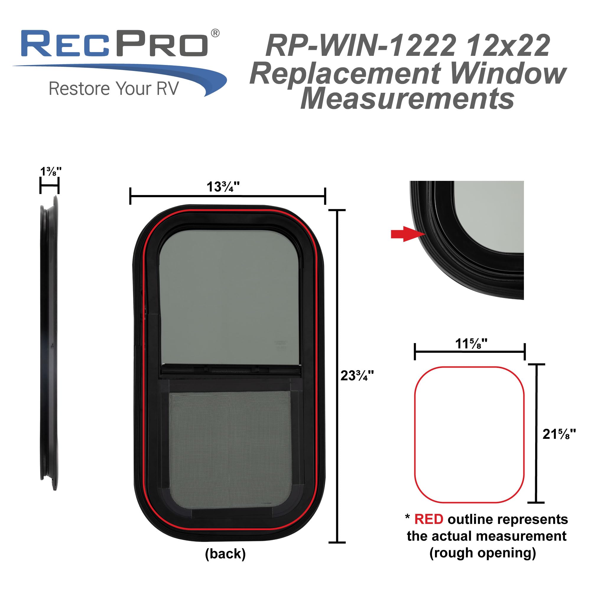 RecPro RV Replacement Window 12