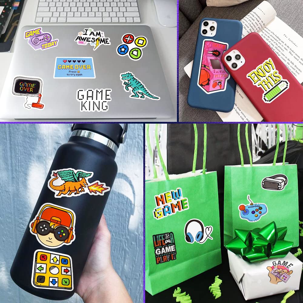 QTL Classic Gaming Stickers 50Pcs - Waterproof Vinyl Stickers for Laptop, Water Bottles & Gaming Gear