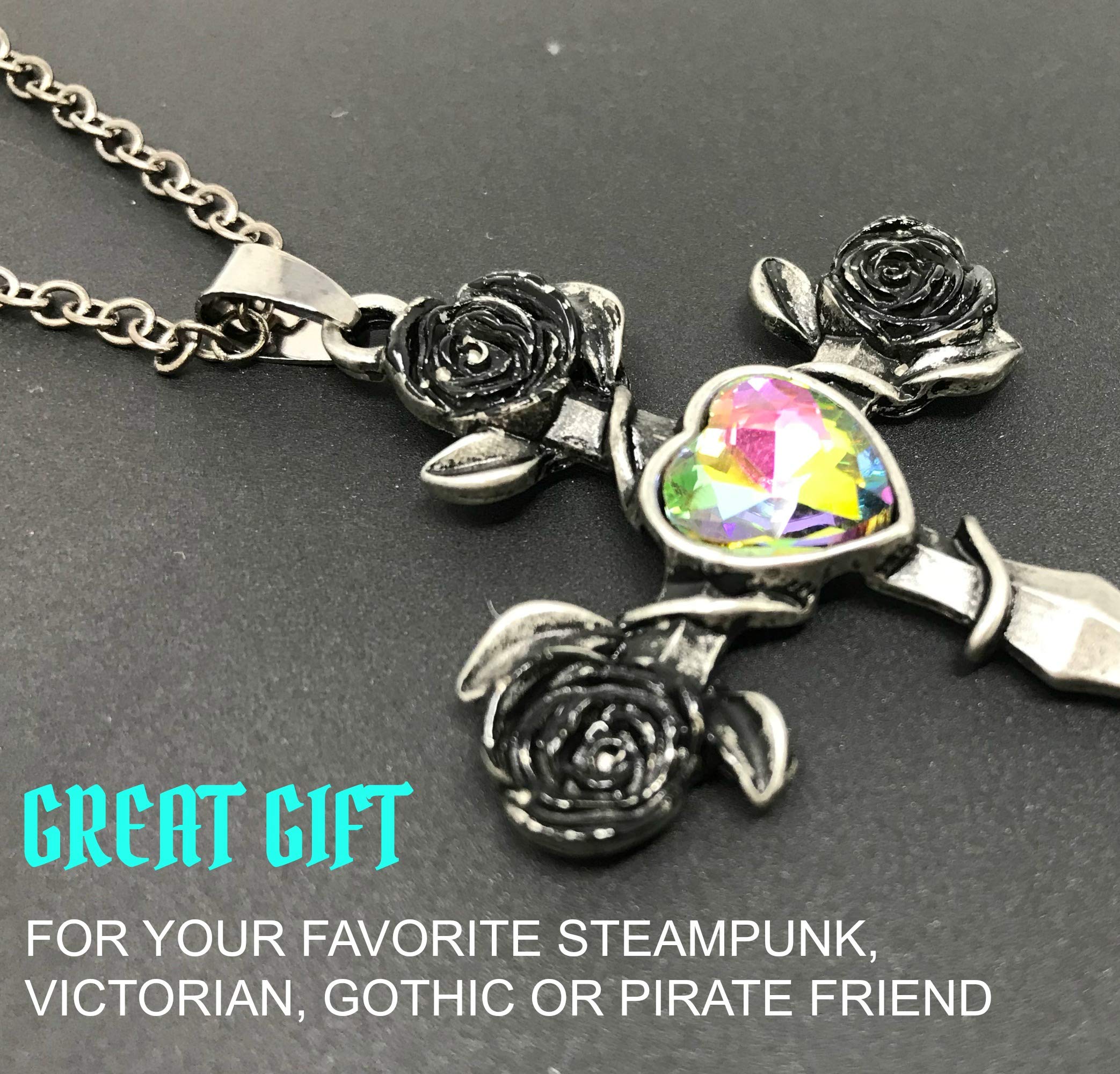 Gothic Lolita Dress Necklace - Steampunk Jewelry for Cosplay & Victorian Costume Accessories | Perfect for Anime Conventions, Halloween, and Themed Parties