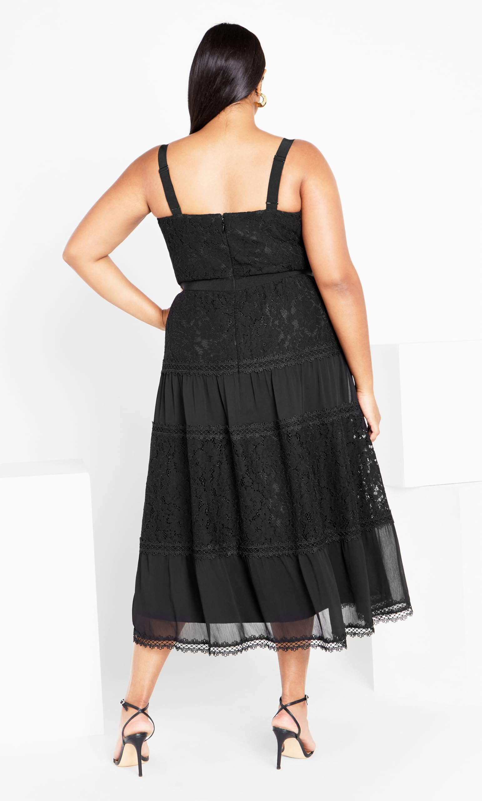 Plus Size Rosalyn Lace Dress for Women - Elegant Floral Embroidery Formal & Wedding Guest Dress - Perfect for Parties, Cocktail Events & Special Occasions