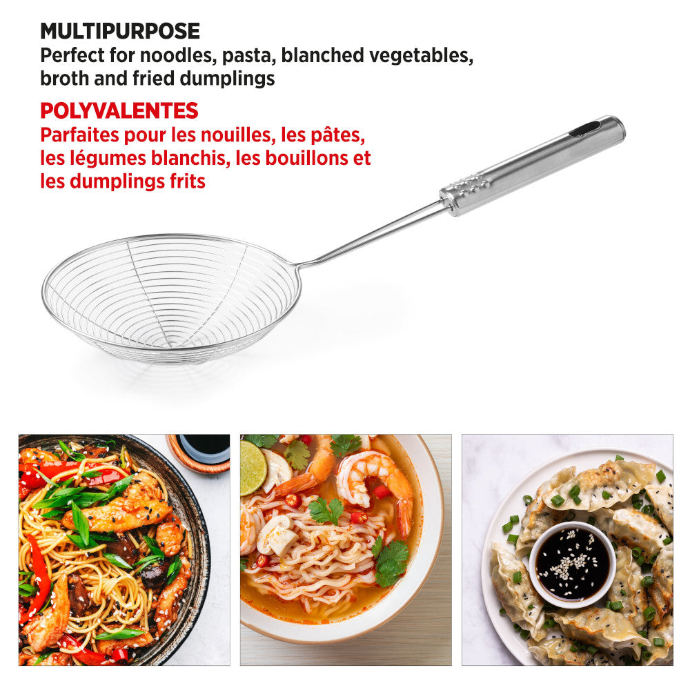 STARFRIT 098277 Set of 3 Stainless Steel Asian Style Spider Strainers - Perfect for Noodles, Dumplings & Hot Pot - Kitchen Utensils for Asian Cooking