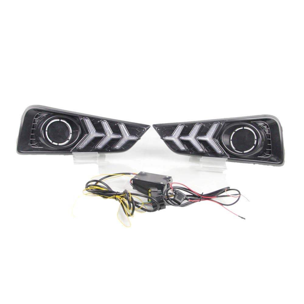 Honda City 2015-2017 LED Daytime Running Lights - 6000K White DRL with Yellow Turn Signal - Front Bumper Replacement - Perfect for Night Driving & Enhanced Visibility