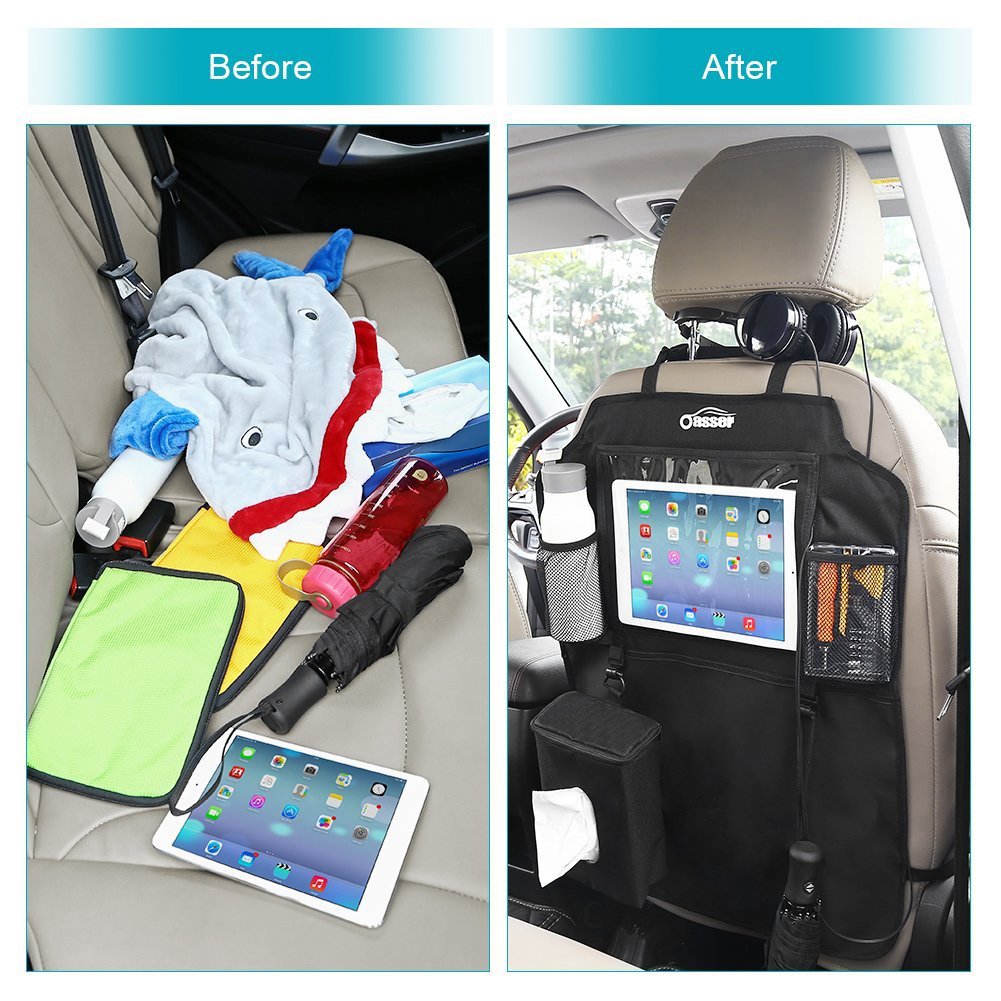 Oasser 2 Pack Kick Mats Car Backseat Protector with 12.9