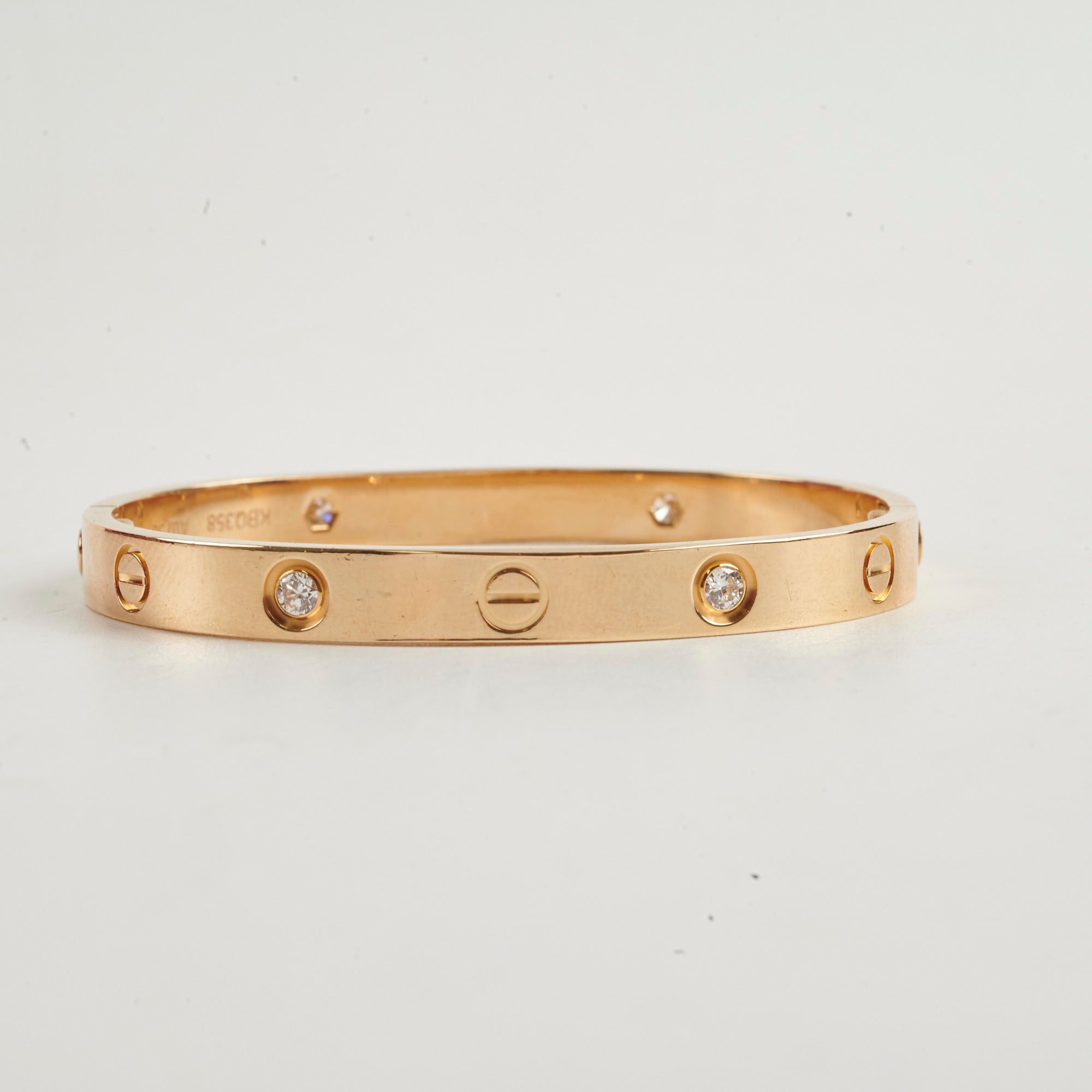 Cartier Love Bracelet 4 Diamonds 18K Yellow Gold Jewelry for Women - Size 16, Luxury Gift for Anniversary, Valentine's Day & Special Occasions