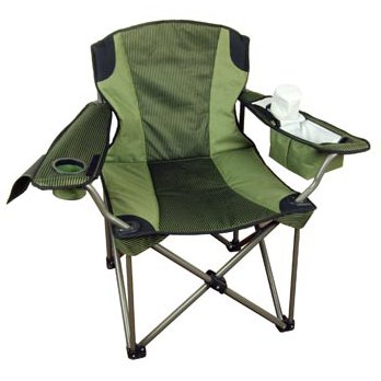 Big & Tall Folding Camp Chair - Heavy Duty 500lbs Capacity, Extra Wide Seat with Padded Cushion & Cup Holder - Perfect for Camping, Backyard, Beach, Fishing & Outdoor Events