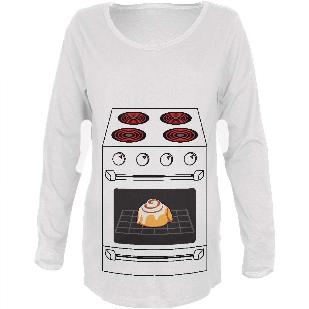 Pregnant Halloween Costume - 'Bun in the Oven' Maternity Long Sleeve T-Shirt | Soft & Comfortable for Expecting Moms | Perfect for Halloween Parties & Maternity Photoshoots