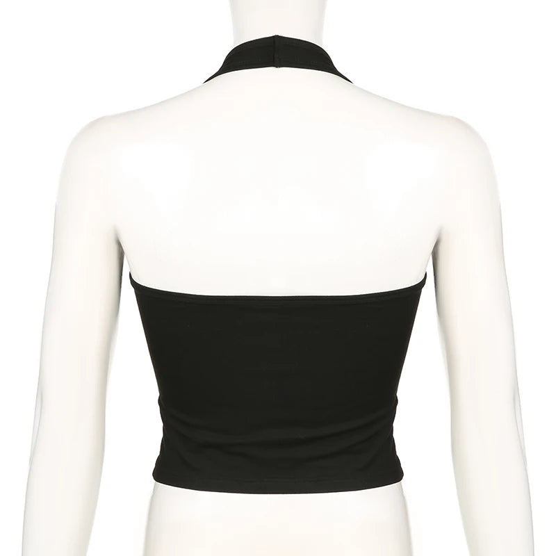Women's Backless Halter Top - Casual Fitness & Streetwear Tank - Solid Color Off Shoulder Sexy Vest - Perfect for Yoga, Gym, Running & Summer Outfits