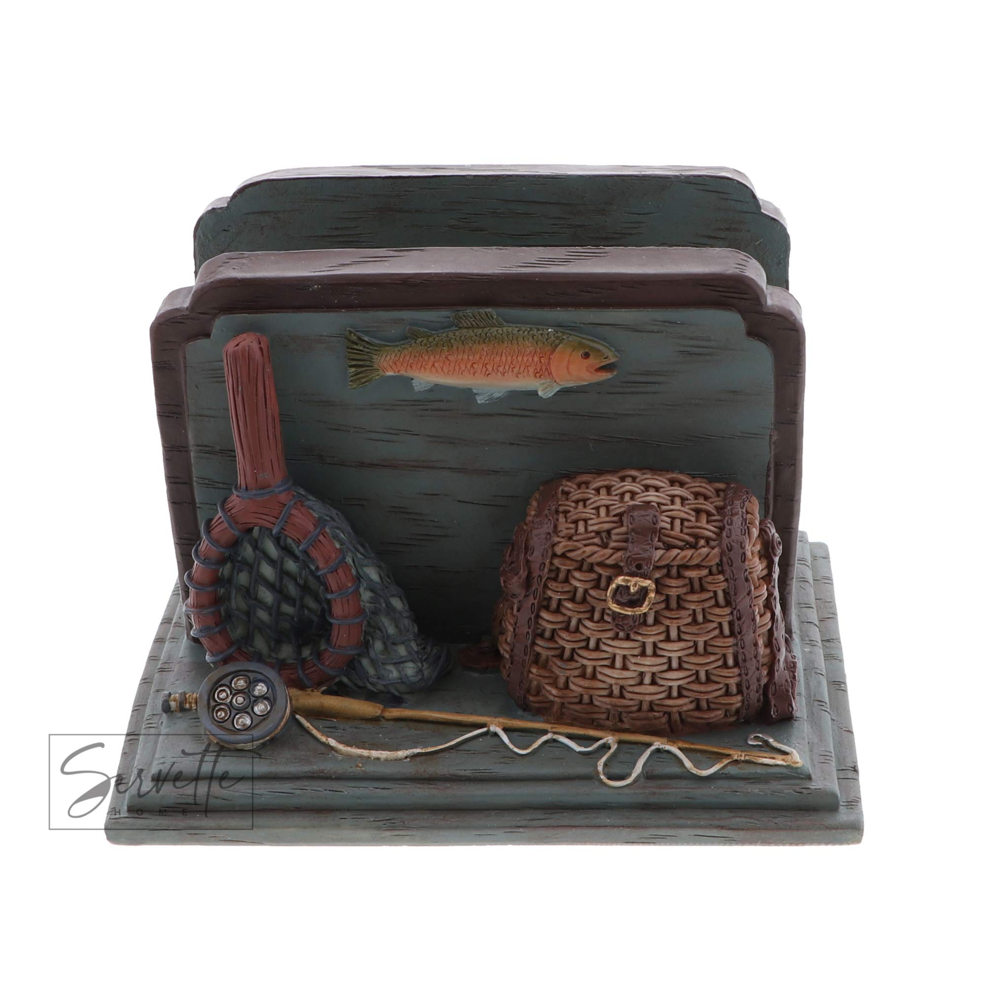 Stylish Fishing-Themed Napkin Holder - Perfect for Tables, Kitchen & Dining Room Decor - Unique Fisherman Gifts for Dad, Husband & Anglers - Great for BBQ, Camping & Outdoor Entertaining