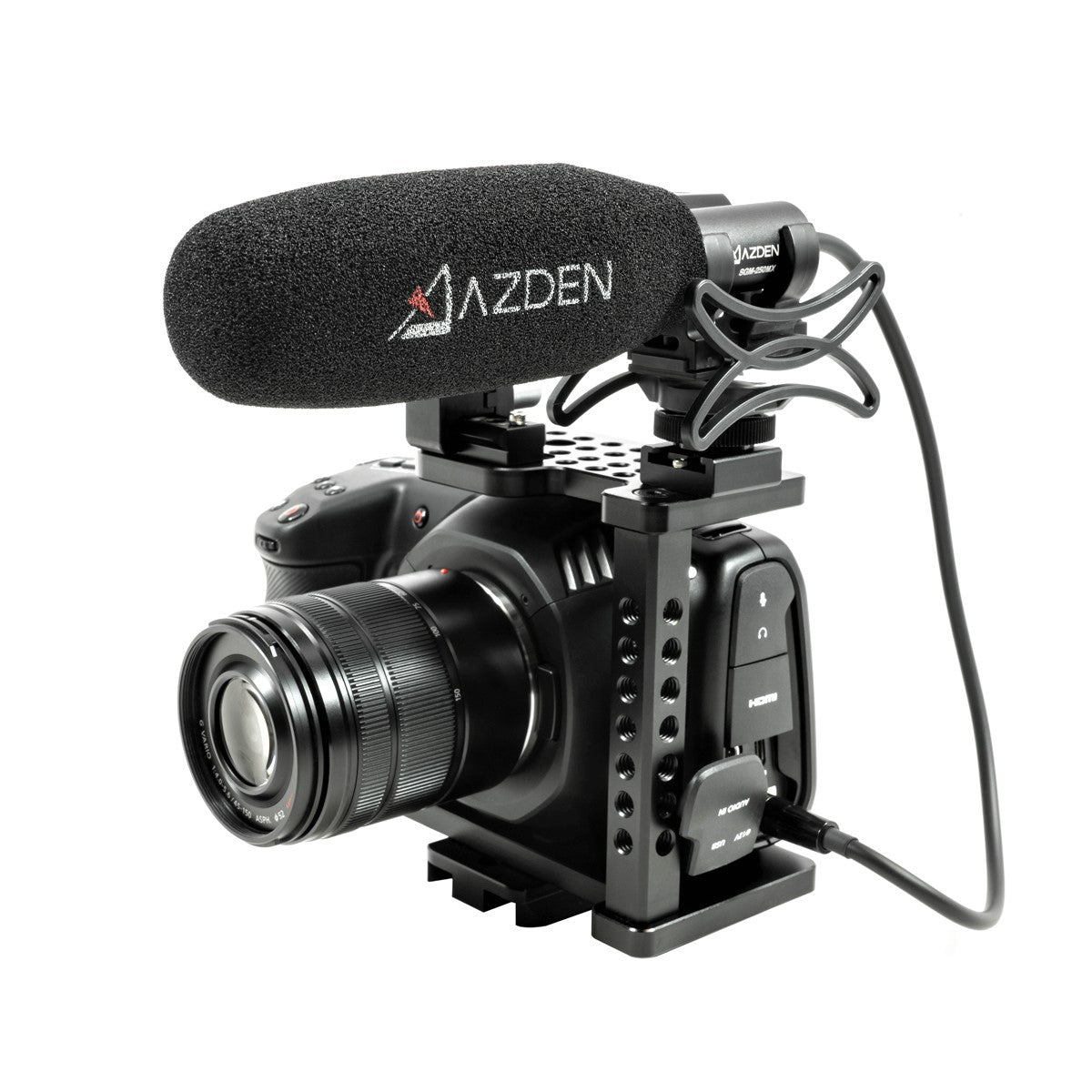 Azden Professional Compact Cine Microphone with Mini XLR Output - Perfect for DSLR, Mirrorless & Video Recording