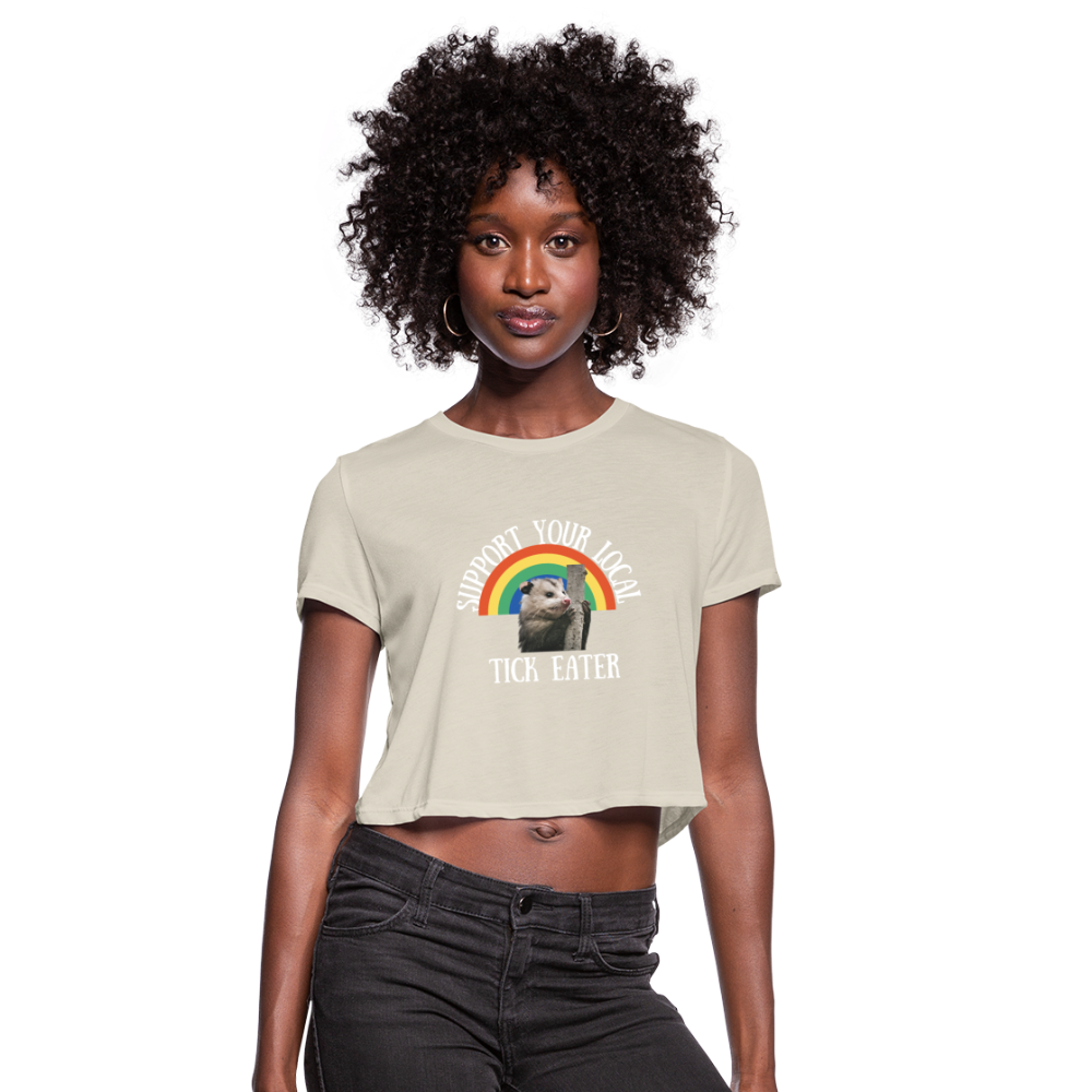 Opossum Support Women's Cropped T-Shirt | Funny Animal Lover Tee | Casual Streetwear & Summer Outfit Essential