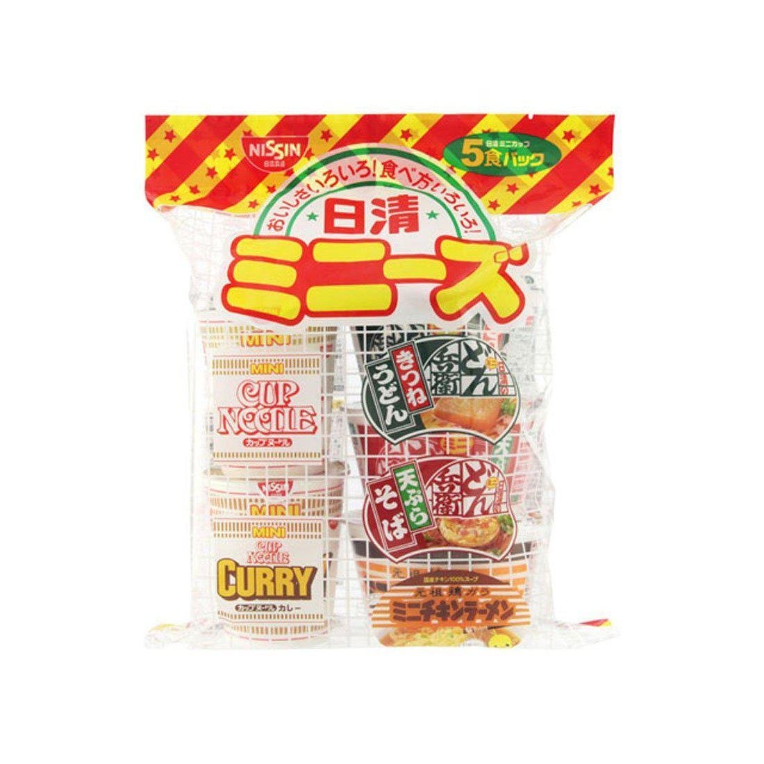 Nissin Mini Instant Cup Noodles Variety Pack - 5 Assorted Flavors | Quick & Easy Snack for Office, Dorm, or Travel