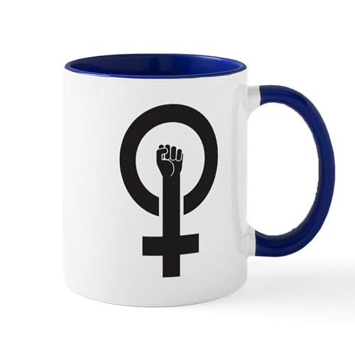 White/Navy Inside - Feminist Power Mug