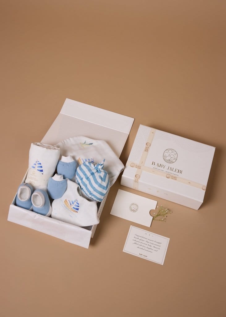 Premium Riviera Welcome Baby Box - Newborn Gift Set for Baby Showers & Birthdays - Perfect for Nursery Decor & First-Time Parents