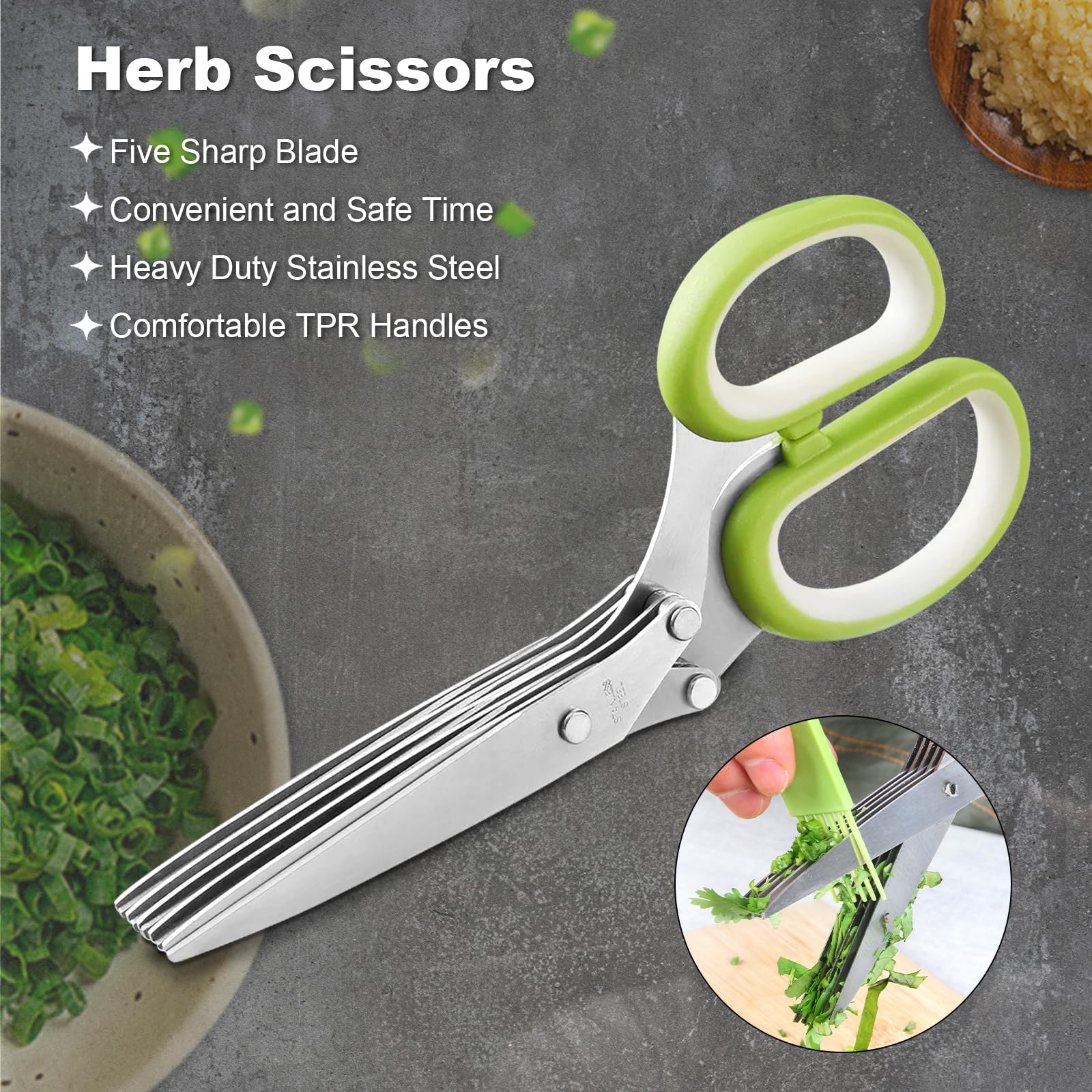 Premium Heavy Duty Stainless Steel Kitchen Scissors Set - 2 Pack Sharp Food Shears with Protective Cover for Meat Cutting, Herbs, Poultry & Vegetables | Ideal for Home Cooking, Meal Prep & Professional Kitchens