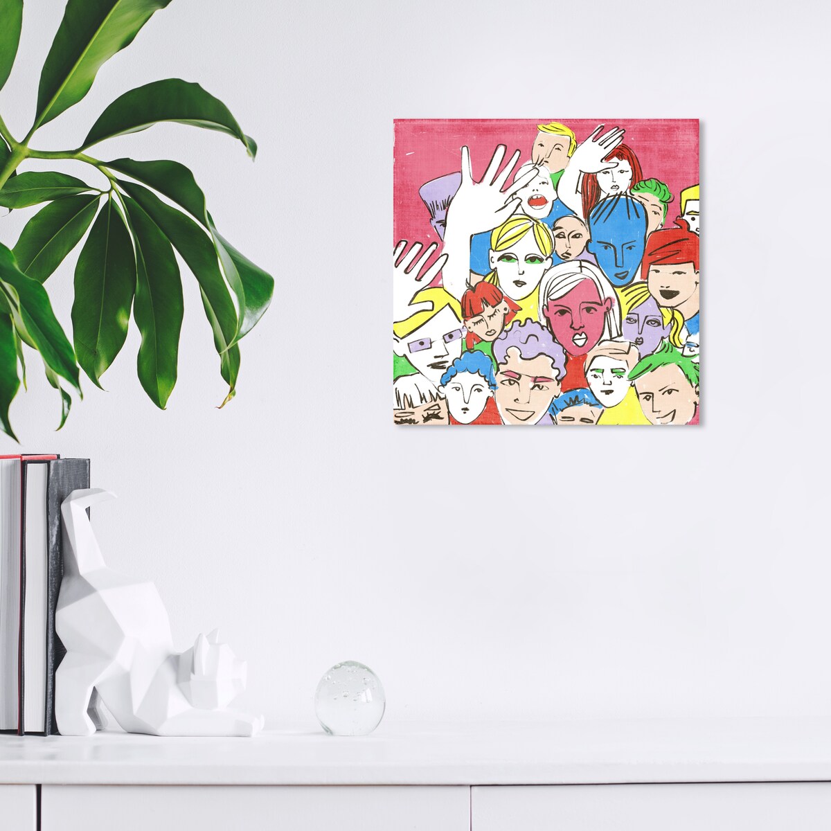 Modern Pink Canvas Wall Art Print - Abstract Music Concert Theme for Living Room, Bedroom & Office Decor - Perfect Gift for Music Lovers