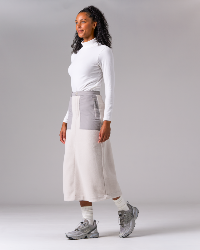 Double Face Fleece Skirt for Women - Soft & Warm Winter Skirt with Pockets - Perfect for Casual Outfits, Office Wear & Cold Weather Fashion