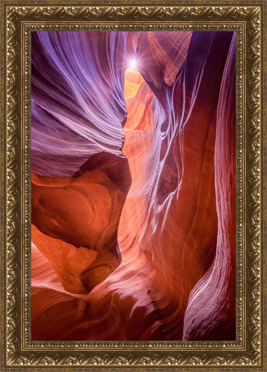 Antelope Canyon Sunburst Wall Art - Stunning Desert Landscape Photography Print for Home & Office Decor | Perfect for Living Room, Bedroom, or Gift