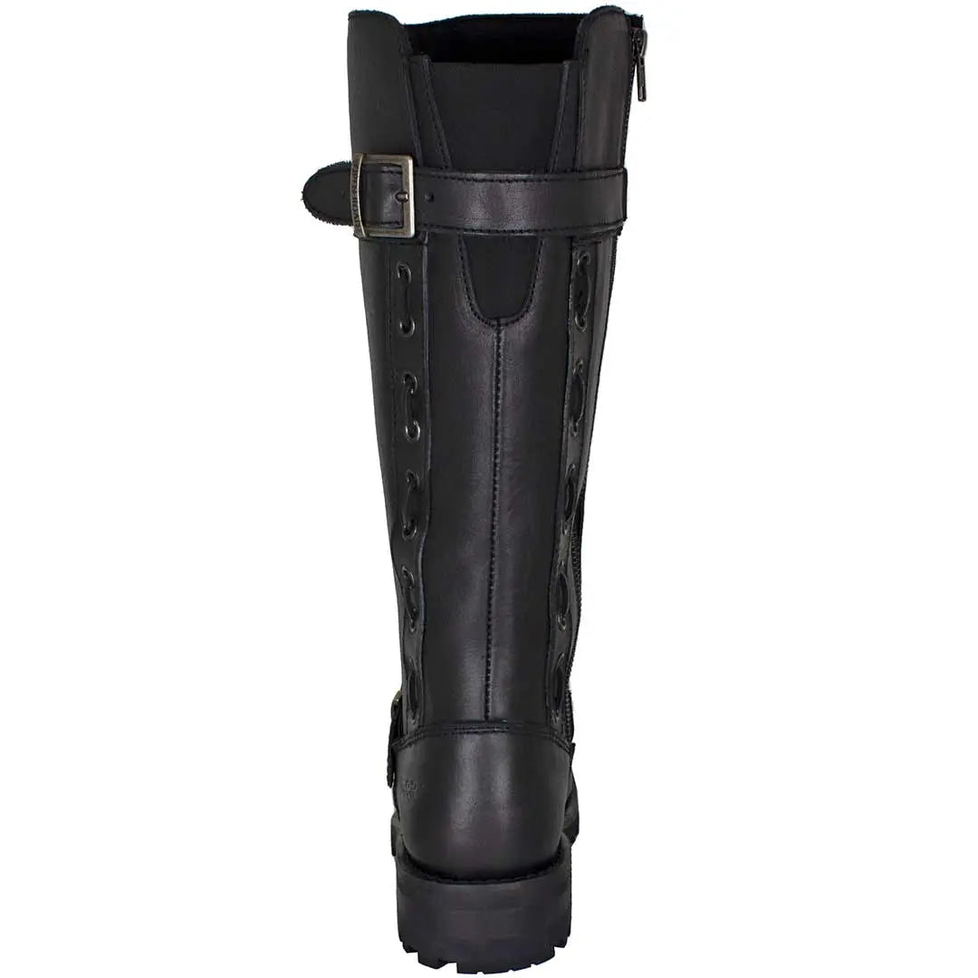 Open Road Women's Tall Motorcycle Boots - Waterproof Leather Riding Boots for Harley & Cruiser Bikes - Perfect for Long Rides & Motorcycle Adventures