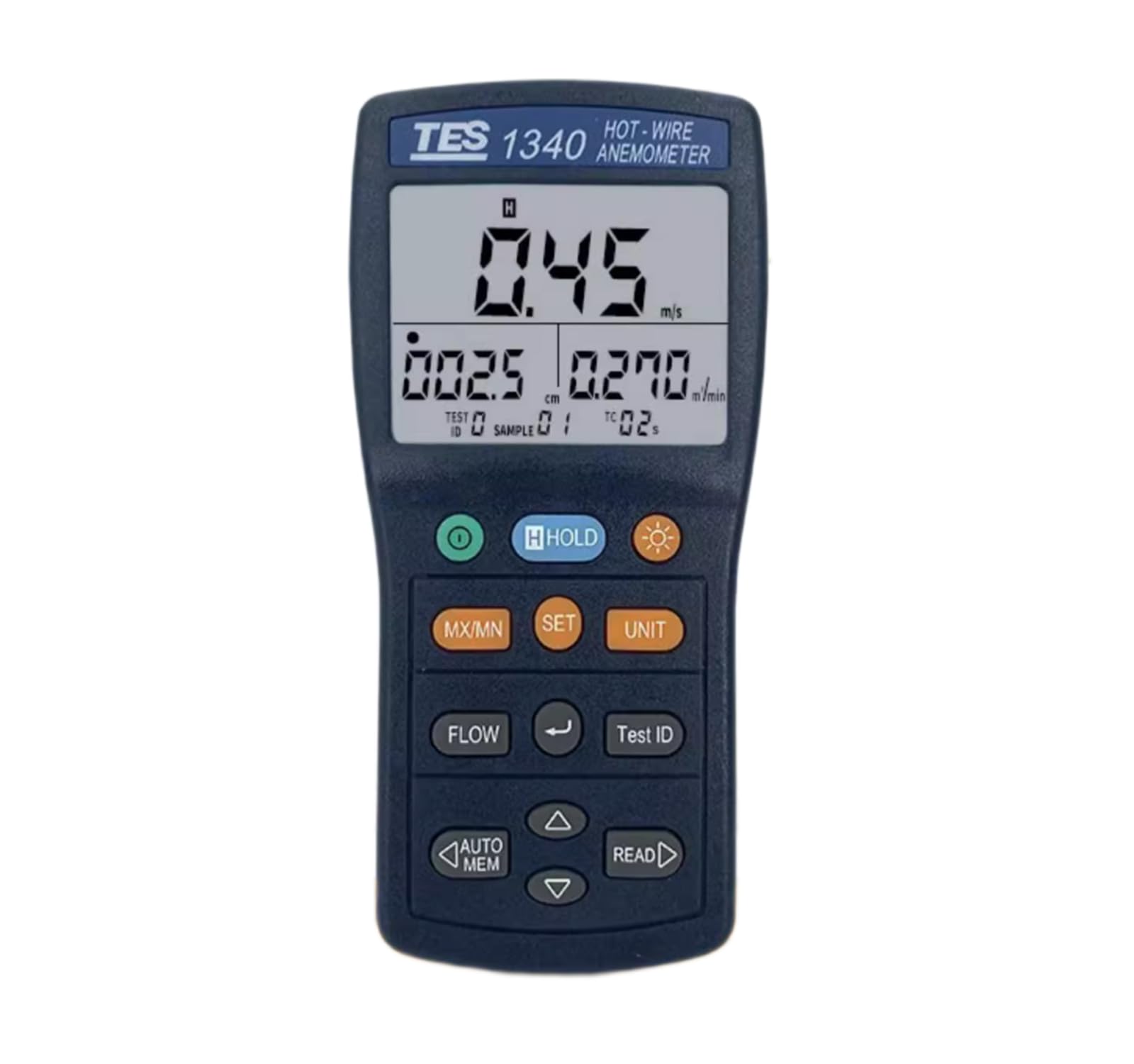 TES-1340 Digital Hot-Wire Anemometer - Accurate Air Flow Velocity Tester & Wind Speed Meter for HVAC, Duct Testing, Industrial Applications - Perfect for Home, Office, and Laboratory Use