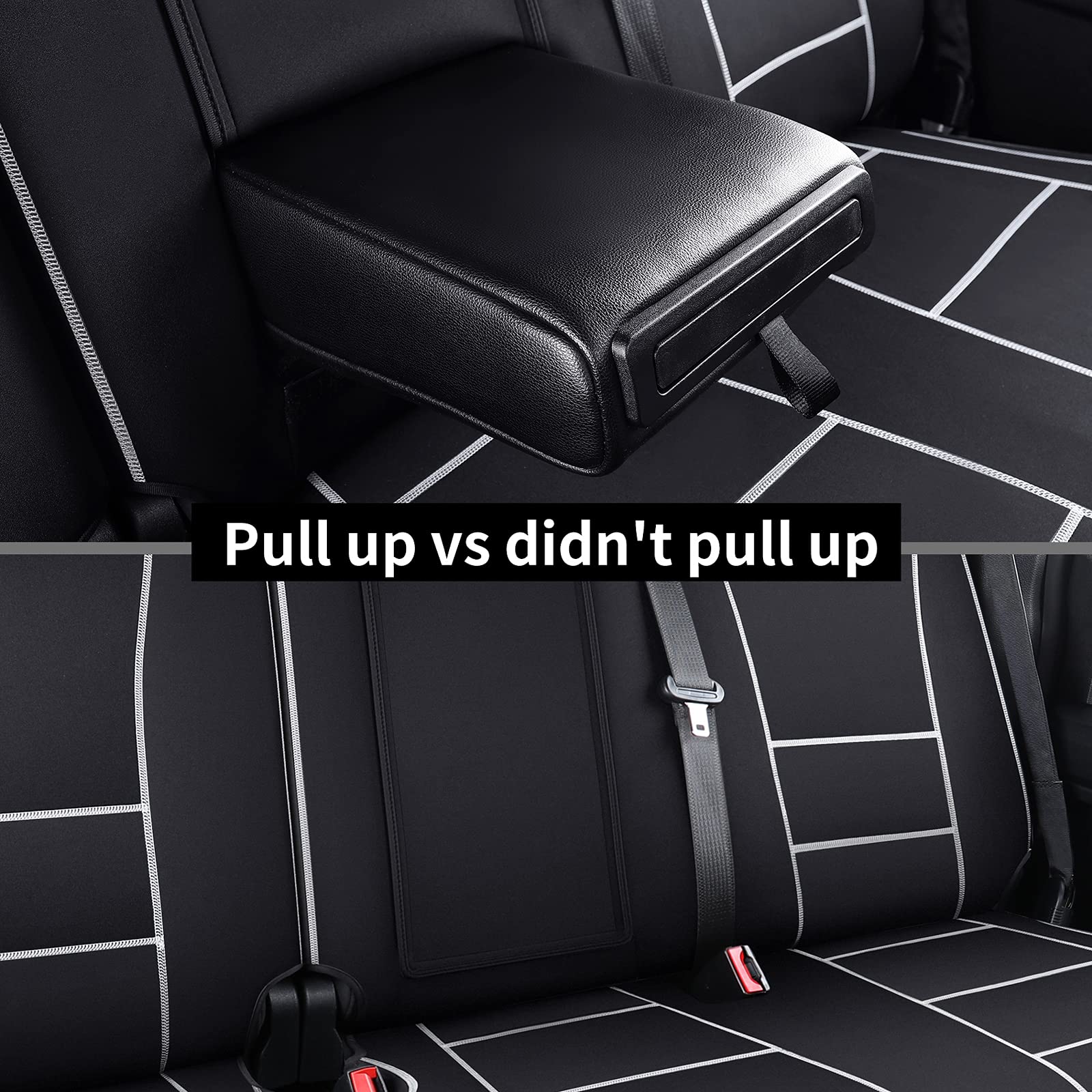 Waterproof Neoprene Car Seat Covers Full Set for Ford F150 2015-2025 & F250/F350/F450 2017-2025 Trucks - Durable Seat Protectors for Crew Cab (White & Black) | Perfect for Off-Roading, Work Commutes & Family Road Trips