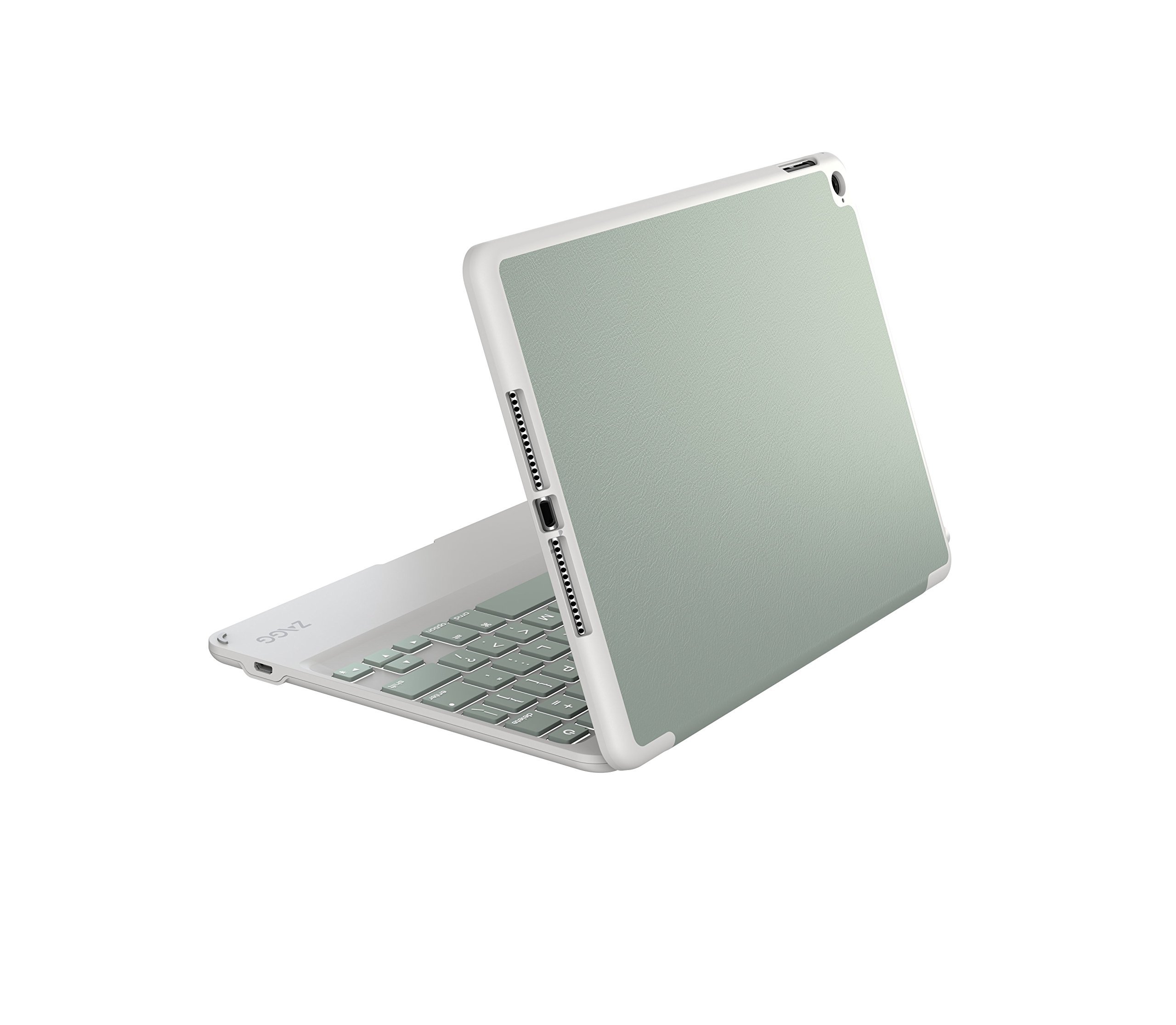 ZAGG Folio Case with Hinged Keyboard for iPad Air 2 - Slim Protective Cover with Backlit Keys (Sage Green) | Perfect for Work, Study & Travel | Model ID6ZFN-GY0