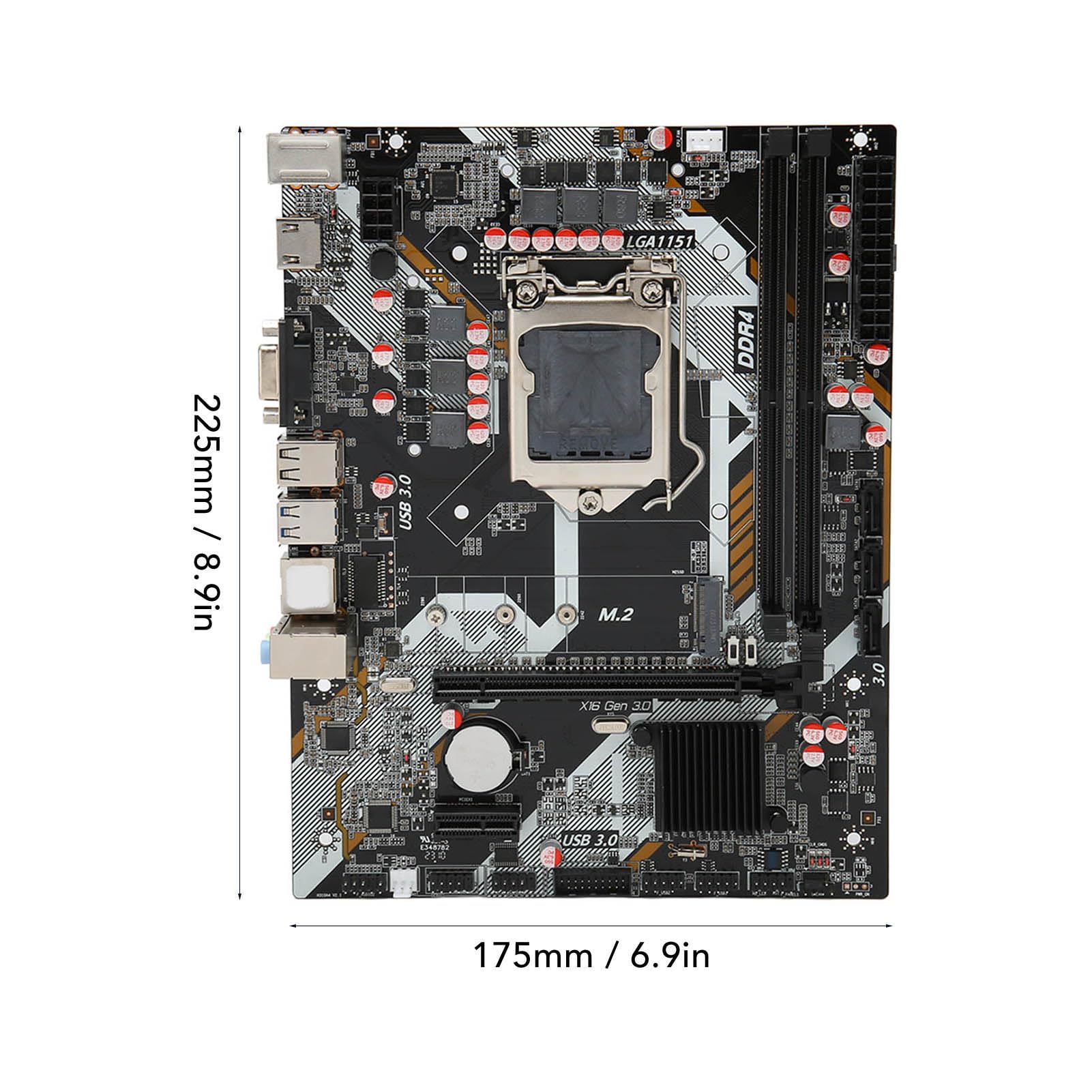 High Performance Computer Motherboard - Dual Channel DDR4 DIMM, NVME M.2 SSD Interface, PCI E 16X Gen 3.0 Slot, VGA/HDMI Video Output, Gigabit Ethernet, LGA 1151 CPU Support - Perfect for Gaming PC Builds, Workstations & Home Office Setups