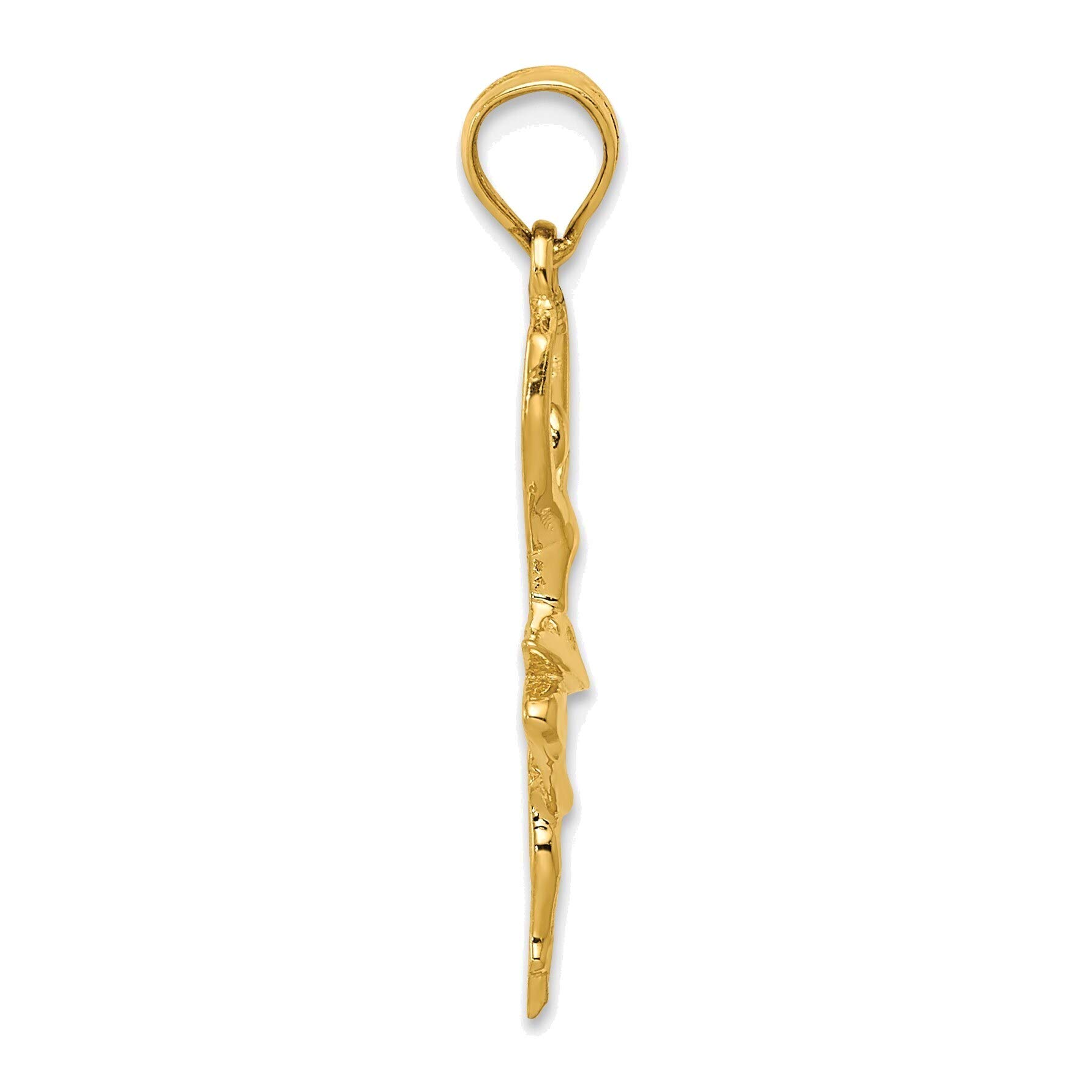 14K Yellow Gold Polished Small Ballerina Pendant Necklace - Elegant Ballet Jewelry Gift for Dancers & Ballerinas - Perfect for Performances, Recitals & Special Occasions