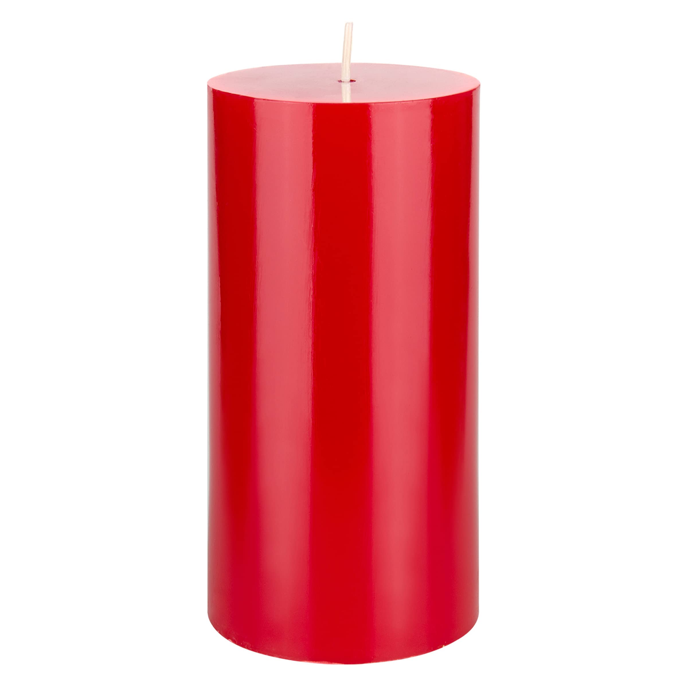 Premium Unscented Red Pillar Candle - 3