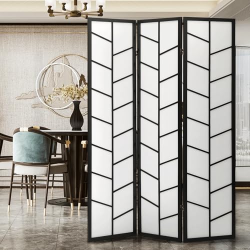 3 Panel Geometric Design - Black
