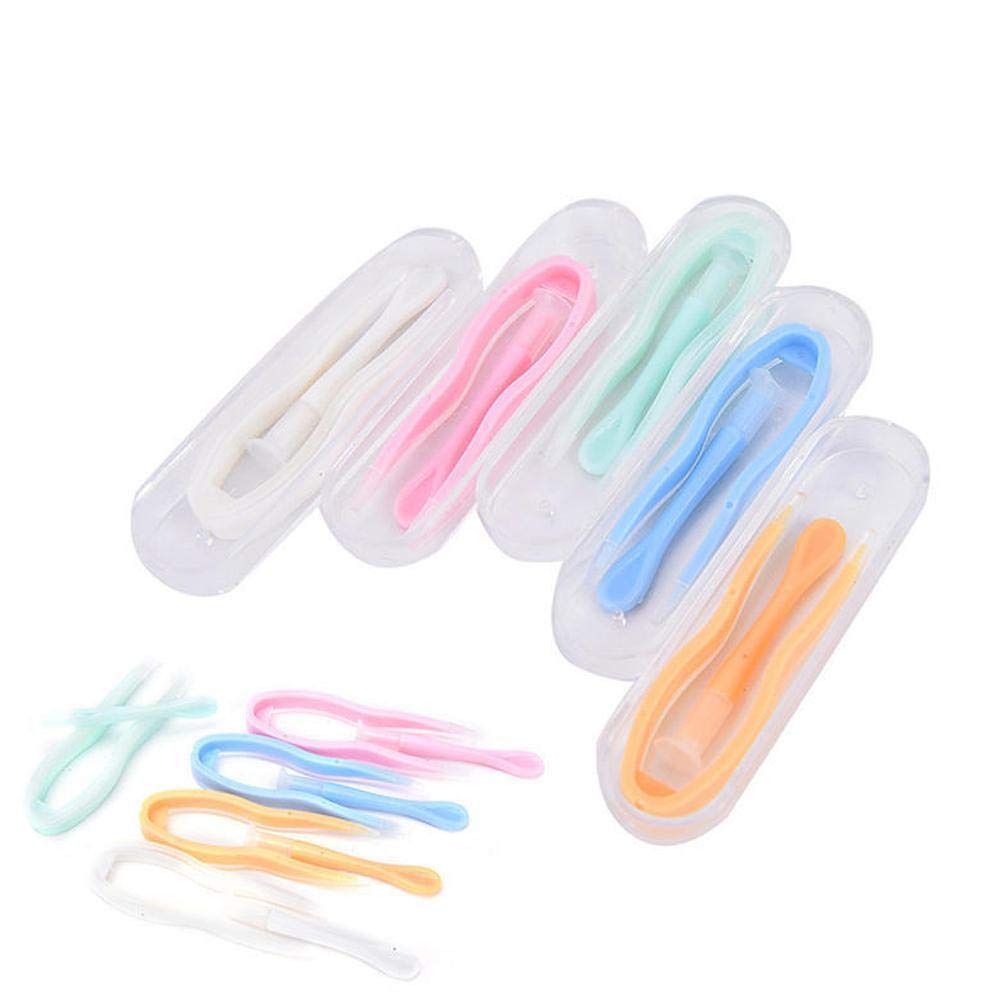 1 Set Random Color Contact Lens Tweezers Applicator Insertion and Remover Tool Kit - Includes Tweezers and Suction Stick for Easy Contact Lens Application - Perfect for Travel, Home Use, and Daily Lens Care