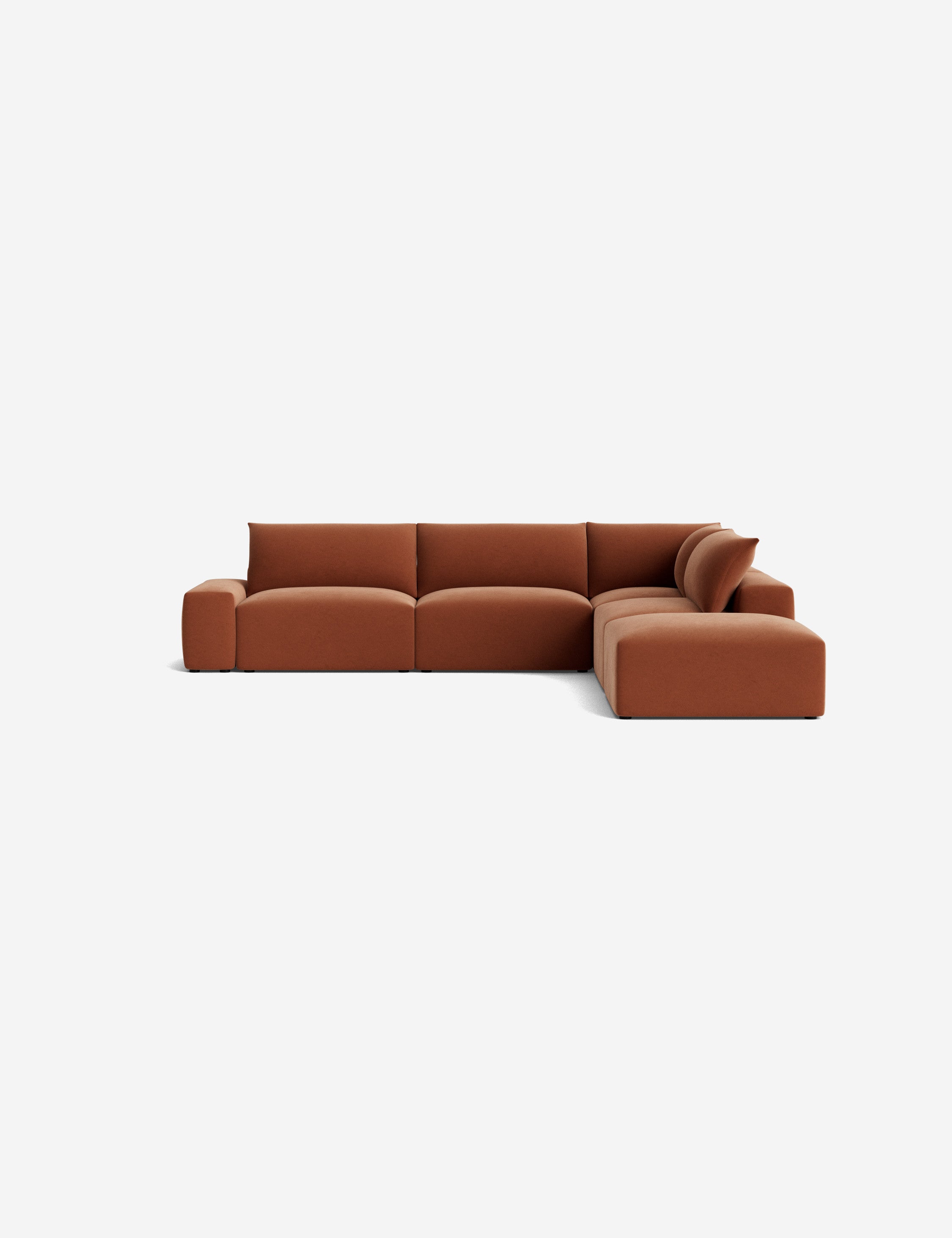 Brinley Chaise Sectional Sofa - Modern L-Shaped Couch with Chaise Lounge for Living Room, Family Room & Home Theater | Comfortable Fabric Upholstery