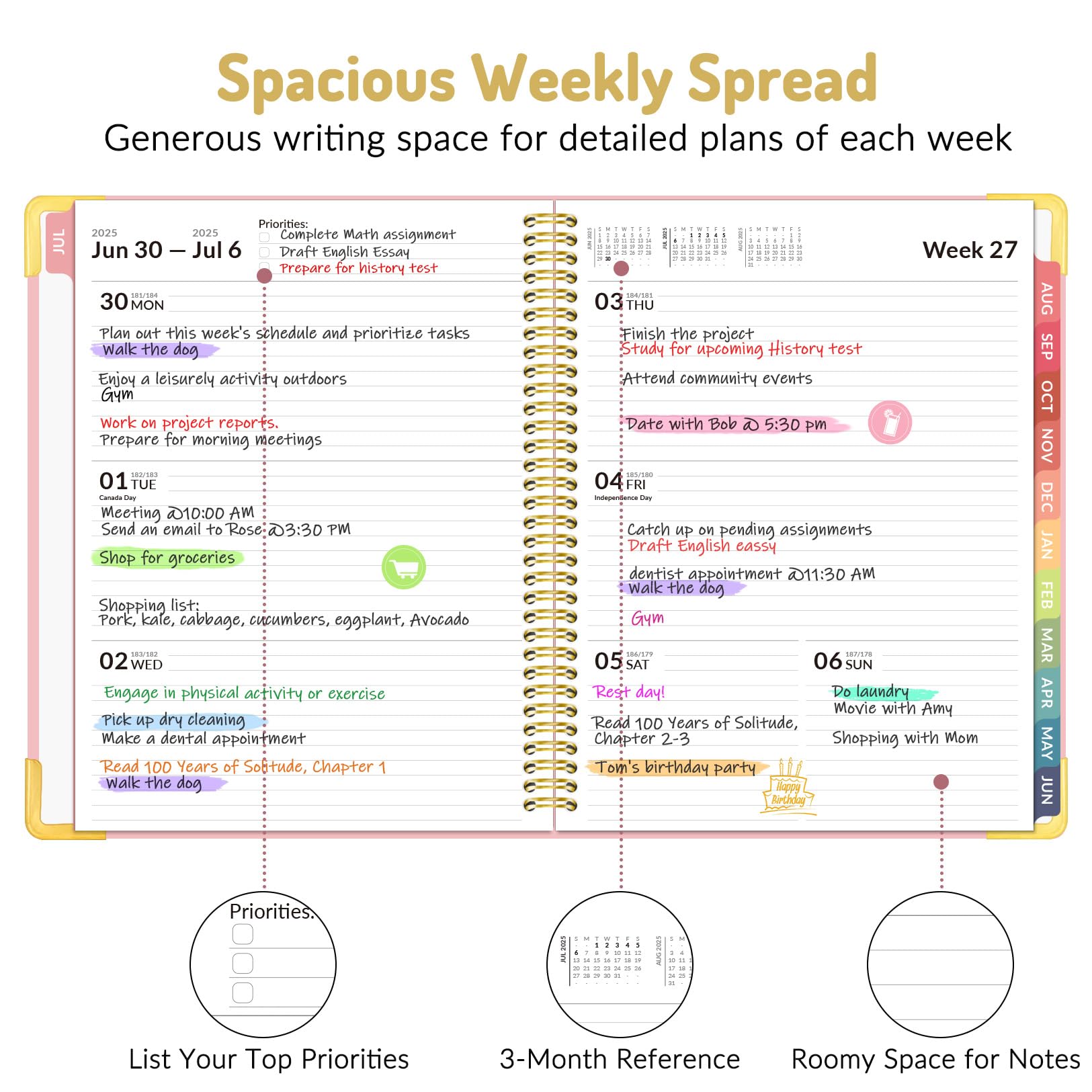 **Forvencer 2025-2026 Academic Planner - Hardcover Weekly & Monthly Agenda Book, 8.5
