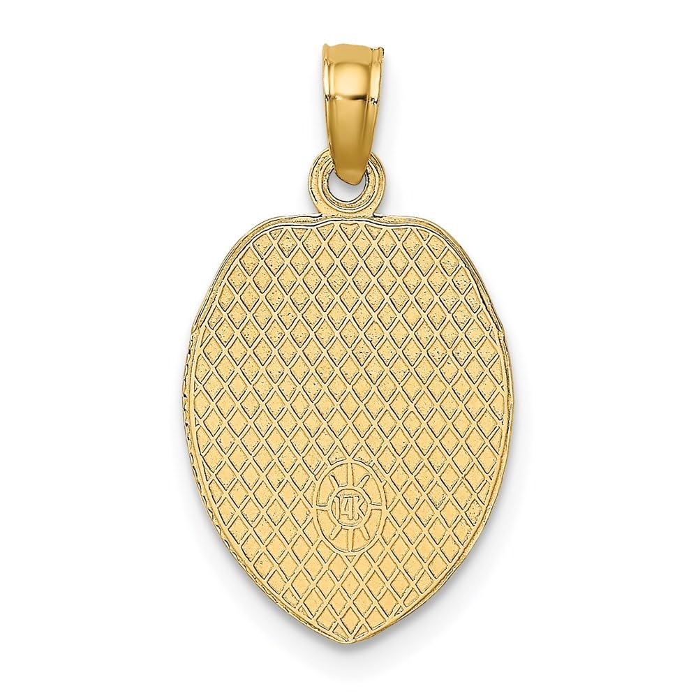 14K Yellow Gold Police Officer Badge Pendant Necklace - 22mm x 12mm - Perfect for Law Enforcement Gifts, Graduation & Everyday Wear - Diamond2Deal