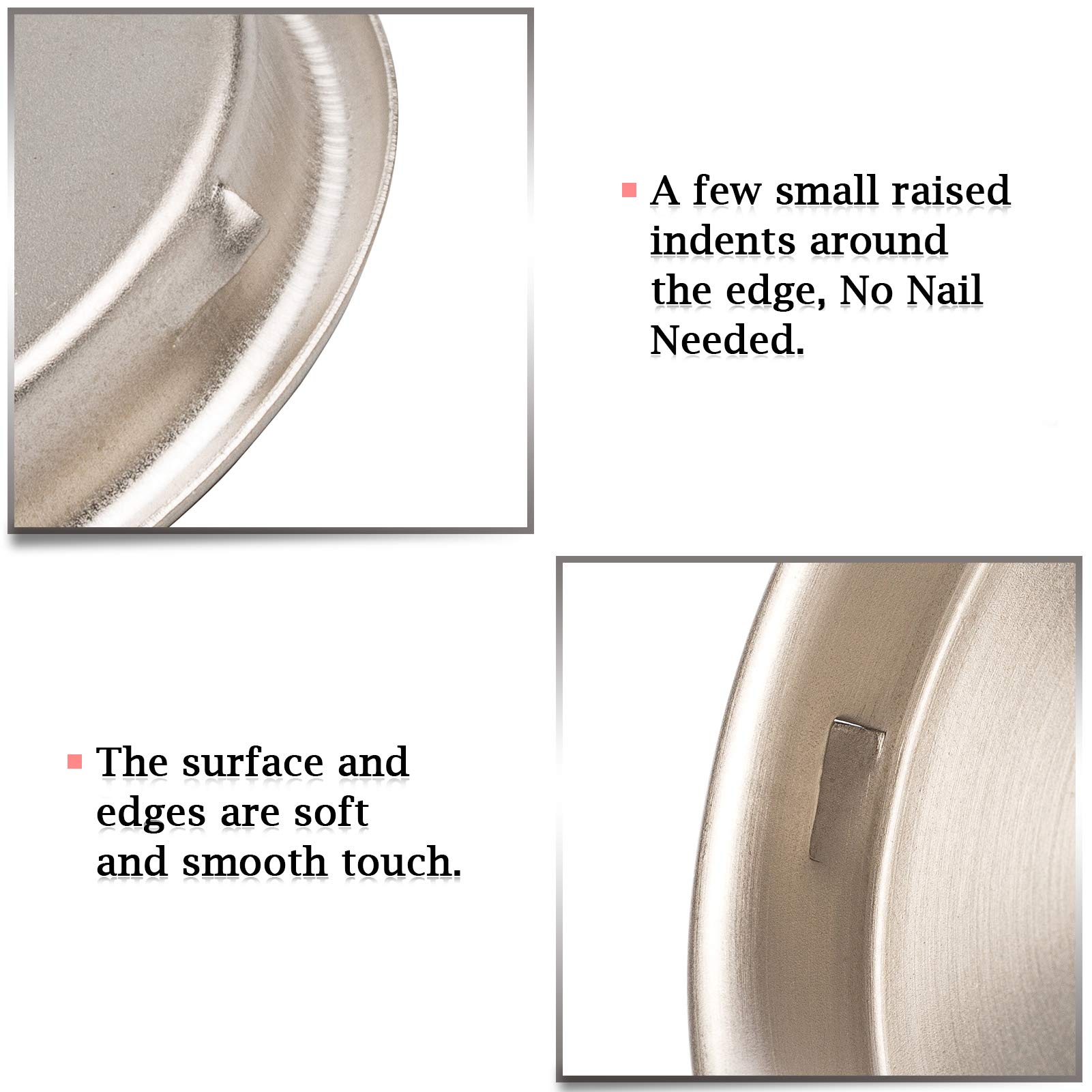 6 Pack Satin Nickel Round Closet Door Finger Pulls - 2-1/8