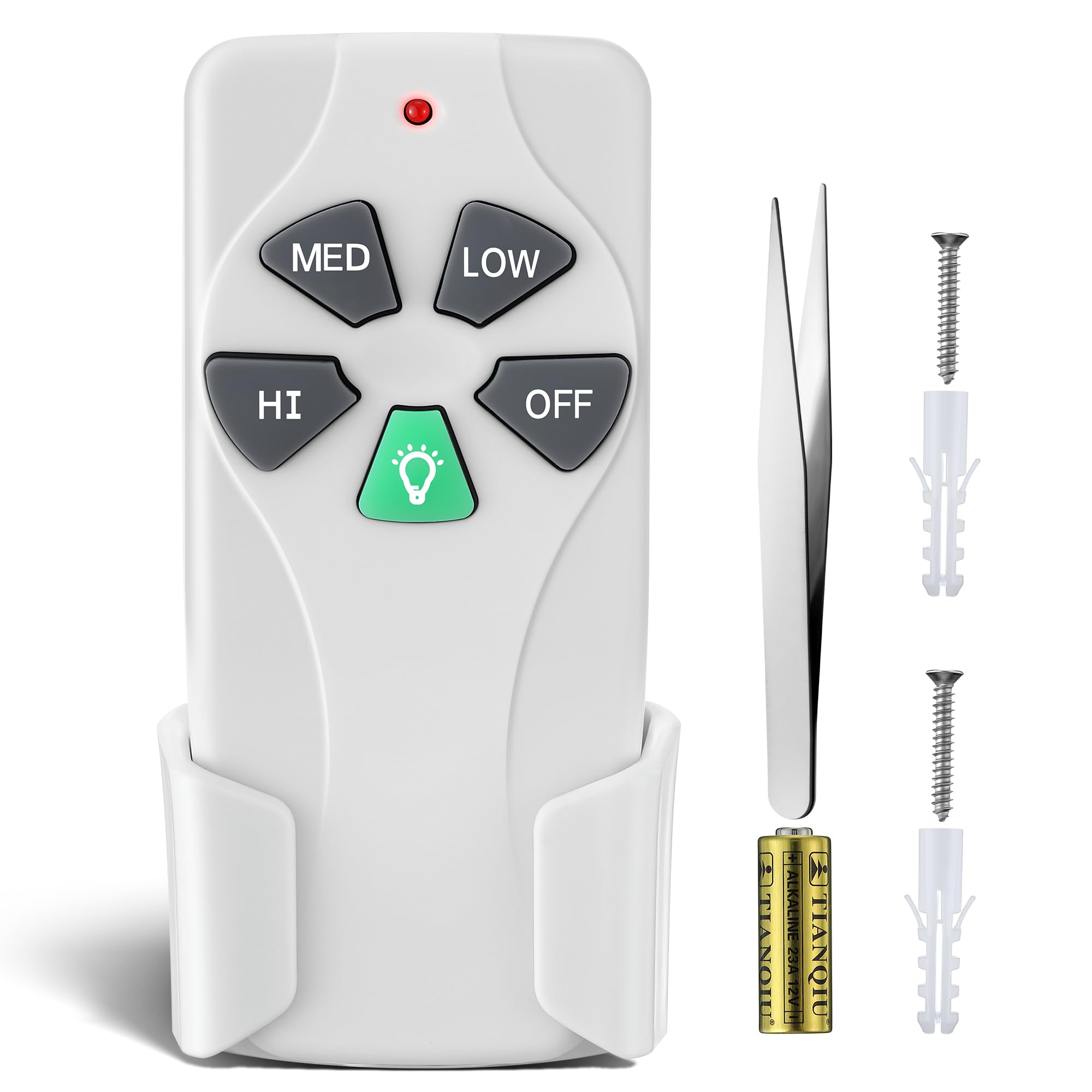 Hunter Ceiling Fan Remote Control Kit - 3 Speed Fan Remote with Battery, Wall Mount - Compatible with Hunter & Swanson Fans - Perfect for Bedroom, Living Room, and Office Use