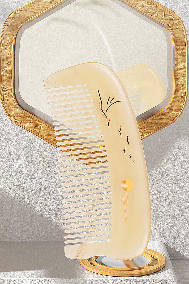 Sheep Horn Comb Pocket Size - Natural Hair Care for Men & Women - Perfect for Travel, Home & Salon Use