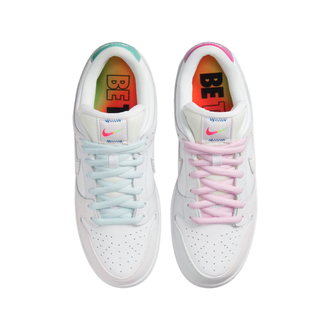 Nike Dunk Low Be True White Summit Rainbow Sneakers - LGBTQ+ Pride Shoes for Men & Women - Casual Streetwear & Running Shoes for Everyday Wear