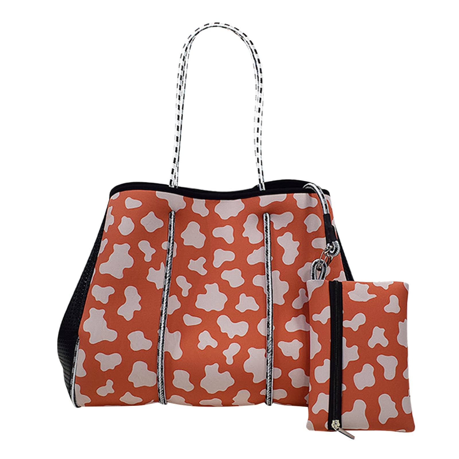 Stylish Neoprene Tote Bag for Women - Lightweight Waterproof Large Capacity Beach Bag with Animal Print - Perfect for Beach, Pool, Gym & Shopping