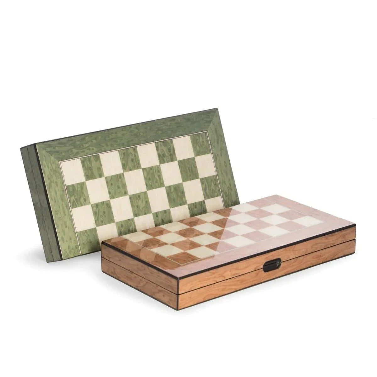 Premium Green Lacquer Backgammon and Chess Set - 2 in 1 Classic Board Games for Adults & Families | Perfect for Game Nights, Travel, and Home Decor