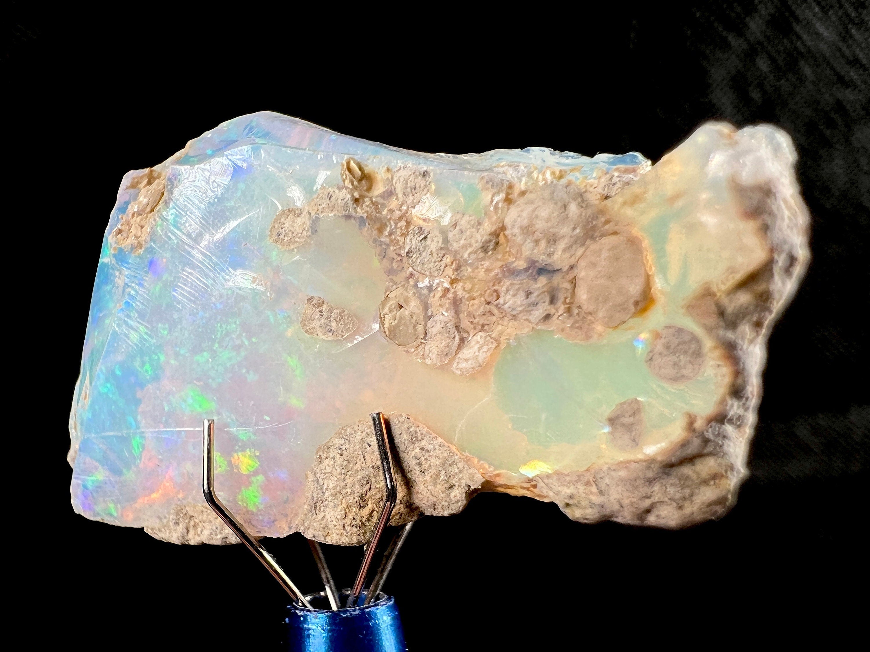 Premium 4A Welo Opal Raw Crystal - Certified Cutting Grade Opal Gemstone for Jewelry Making (50619) - Perfect for Rings, Necklaces & DIY Craft Projects