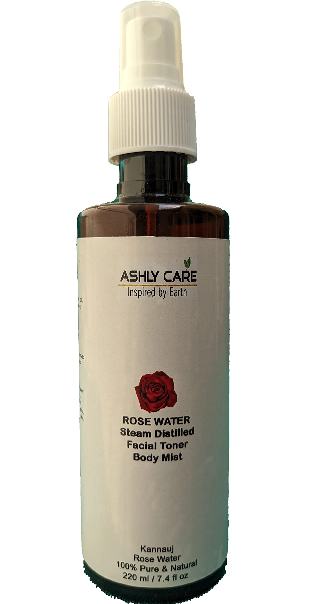 Ashly Care 100% Pure & Natural Rose Water Toner | 220ml | Steam Distilled Gulab Jal for Face & Skin Hydration | Chemical-Free | Made in Kannauj | Perfect for Daily Skincare, Makeup Setting & Aromatherapy