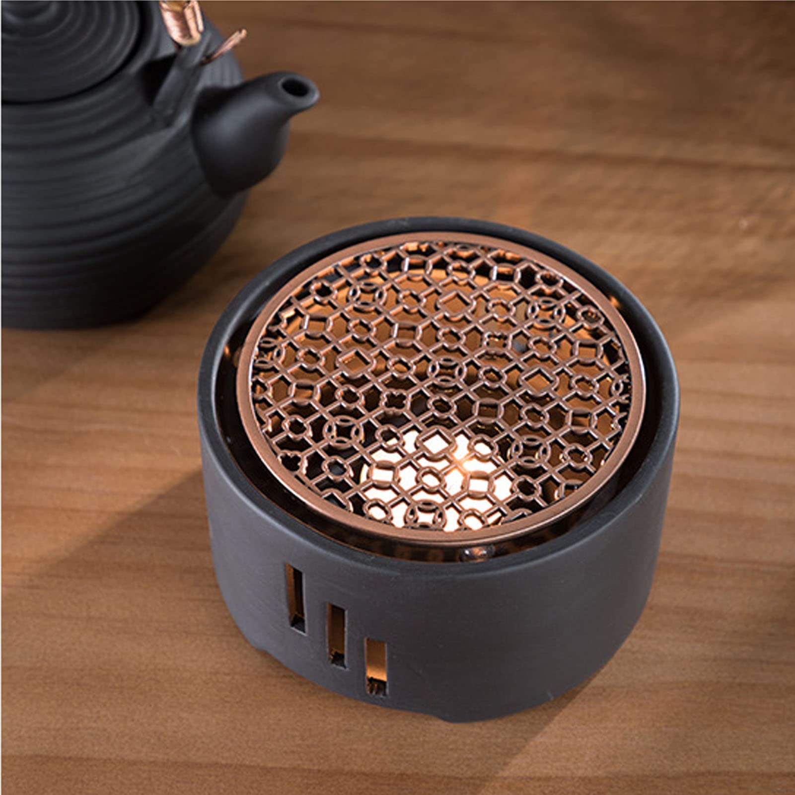10 Inch Teapot Warmer with Tea Light Candle Holder - Electric Tea Stove for Heating Coffee, Milk & Tea - Perfect for Home, Office & Tea Parties